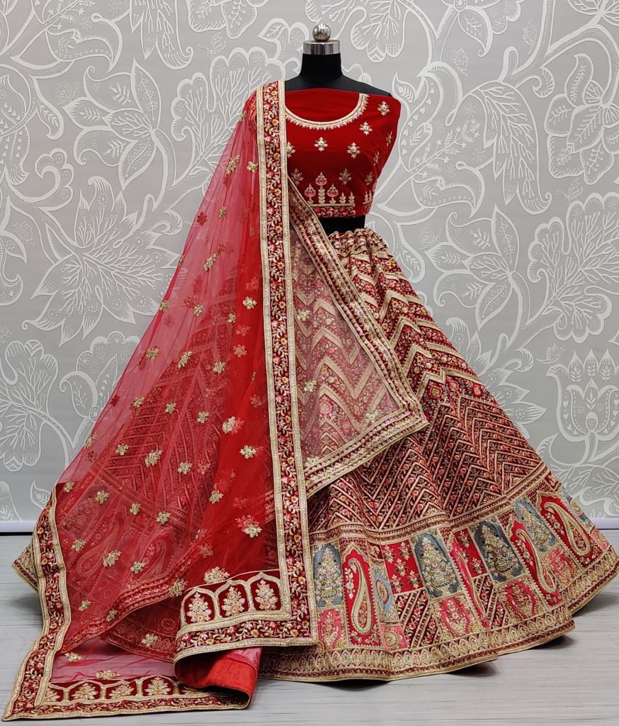 Bridal lehenga with two dupatta online sale